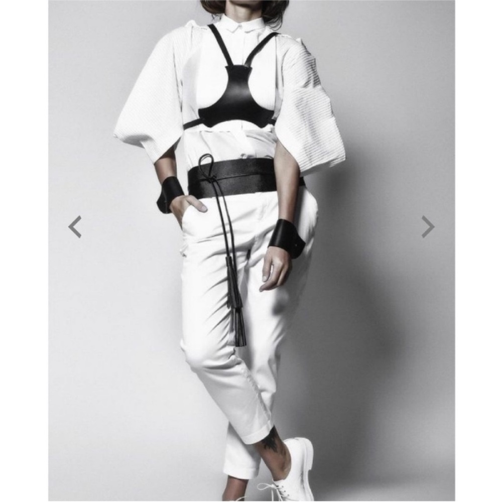 Plik X Haya Black Leather NWT Suspenders Black Leather Harness